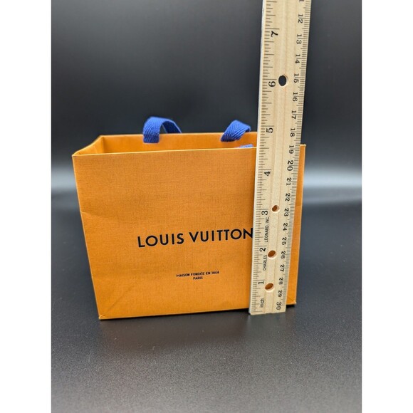 LOUIS VUITTON Rare Mini Shopping Orange Paper Gift Bag  5.5” x 4.5” x 3” EUC - Picture 8 of 9